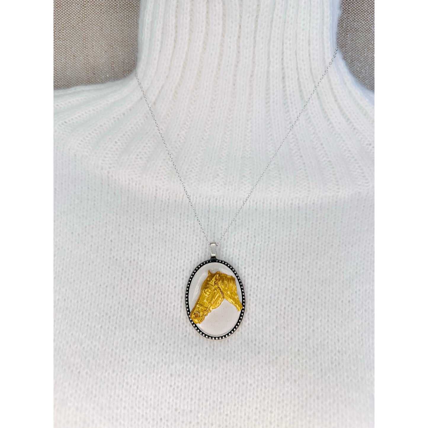 One of a Kind Gold Horse Necklace | Handcrafted in Kentucky.
