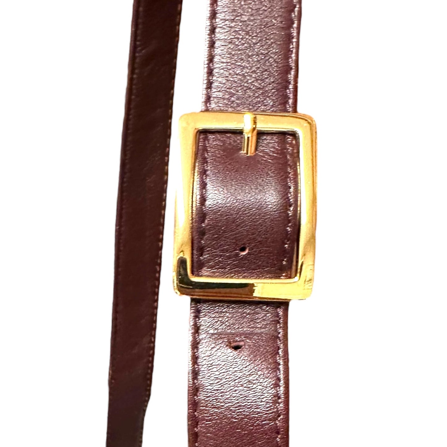Etienne Aigner supple leather baguette with gold equestrian snaffle bit onlay. EUC and Upstyled