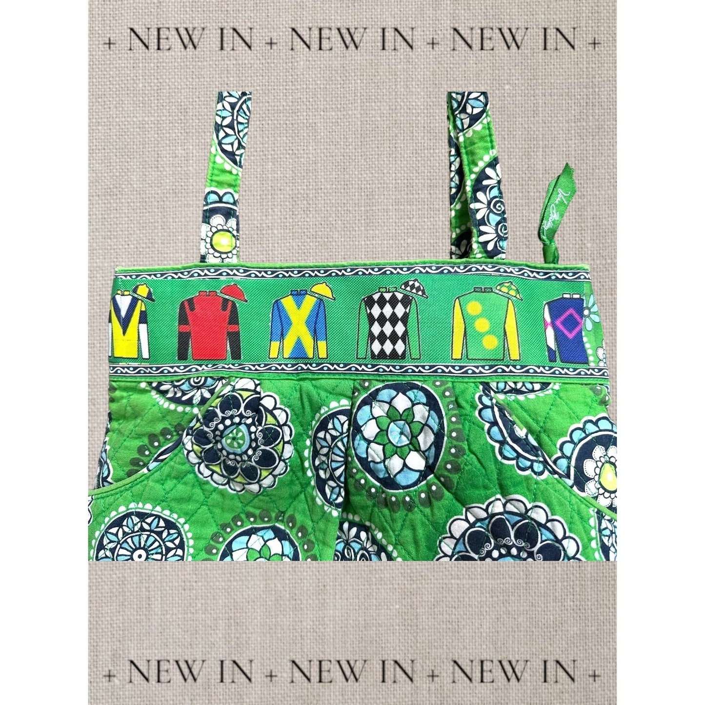 Vera Bradley upstyled with Jockey Silks motif. cotton