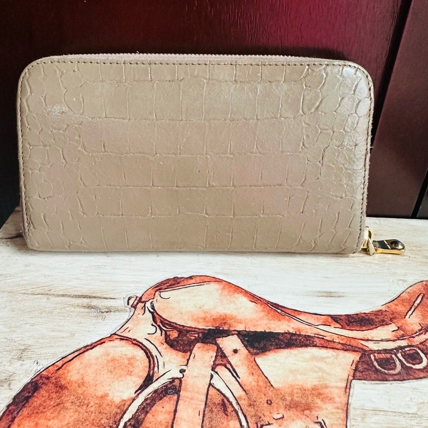 Miu Miu zip around crocodile leather wallet #194
