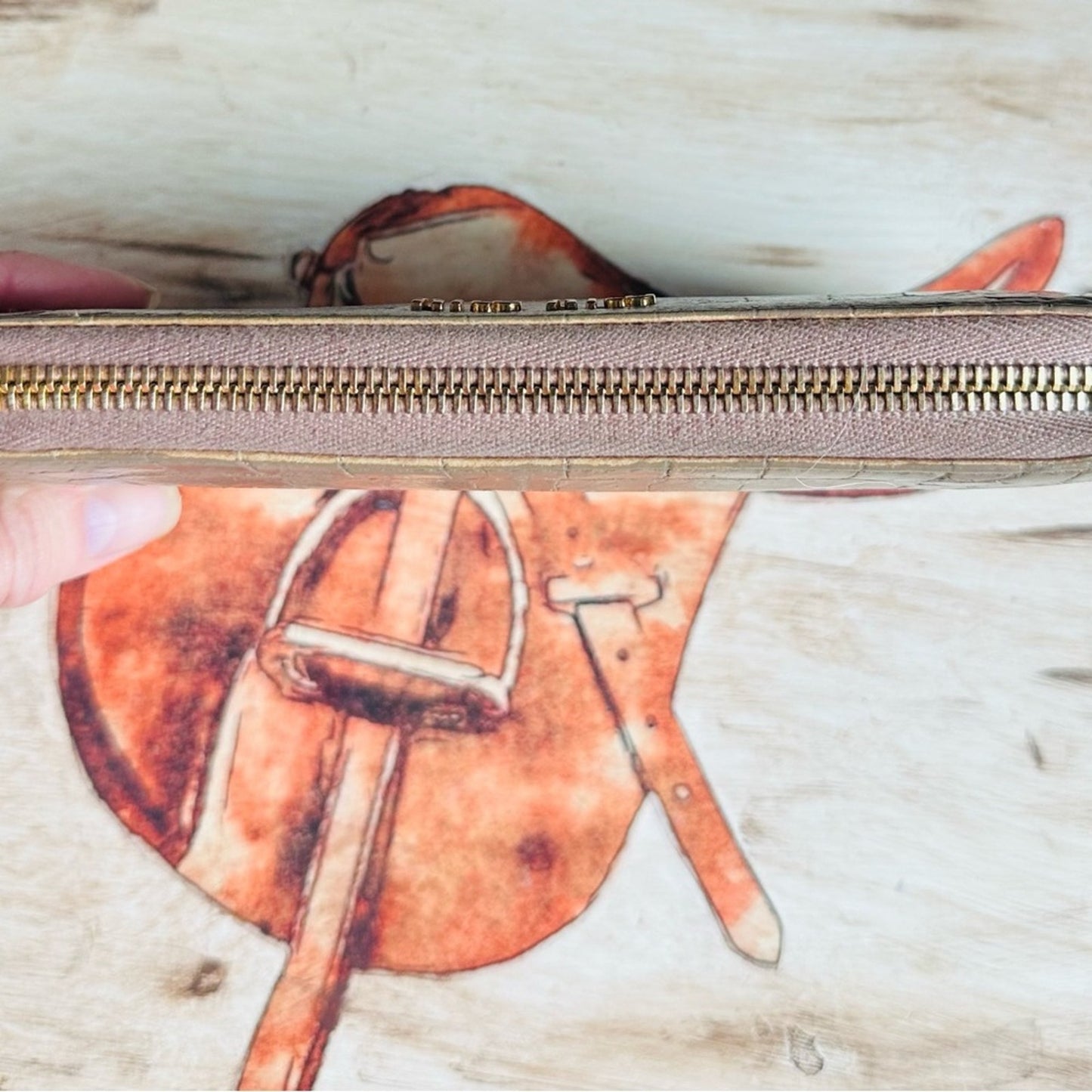 Miu Miu zip around crocodile leather wallet #194