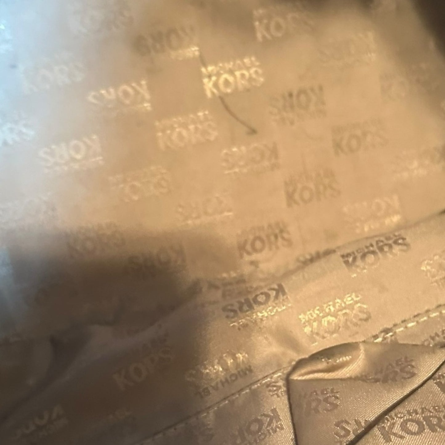 Michael Kors Blue and Tan Tote Bag with Signature Charm