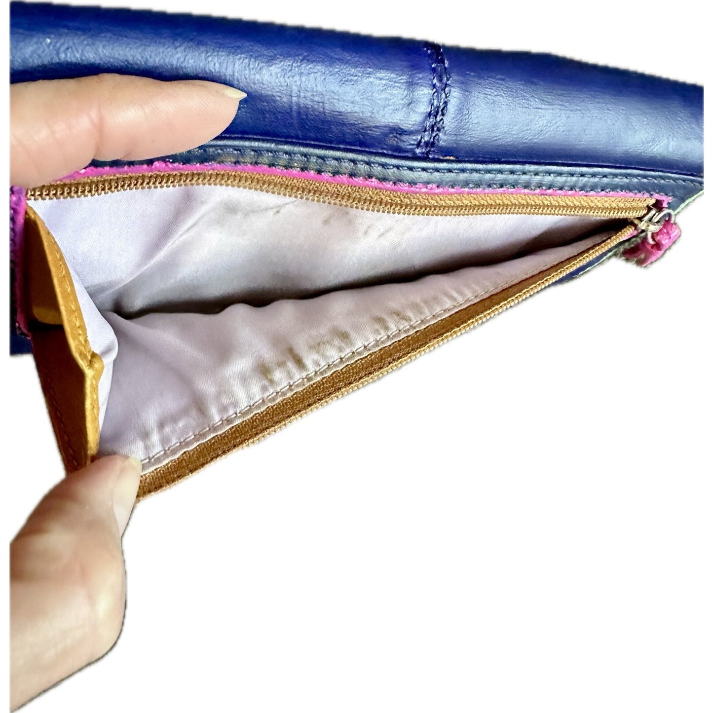 Coach tri Fold Glove Tanned Leather Wallet Upstyled With A Paint Makeover