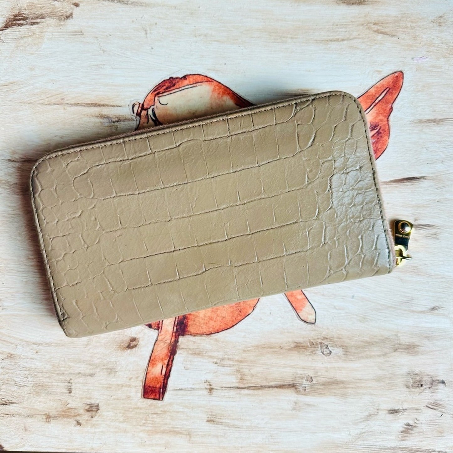 Miu Miu zip around crocodile leather wallet #194