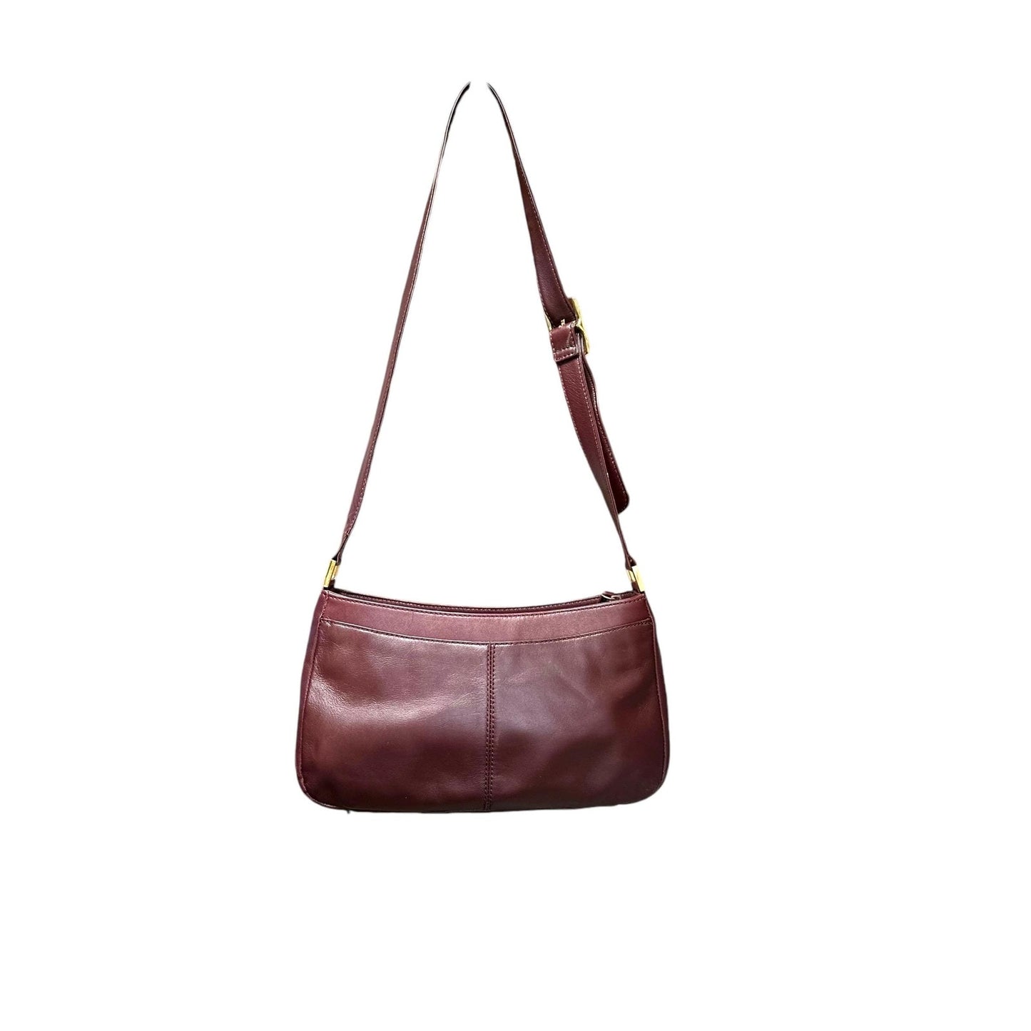 Etienne Aigner supple leather baguette with gold equestrian snaffle bit onlay. EUC and Upstyled