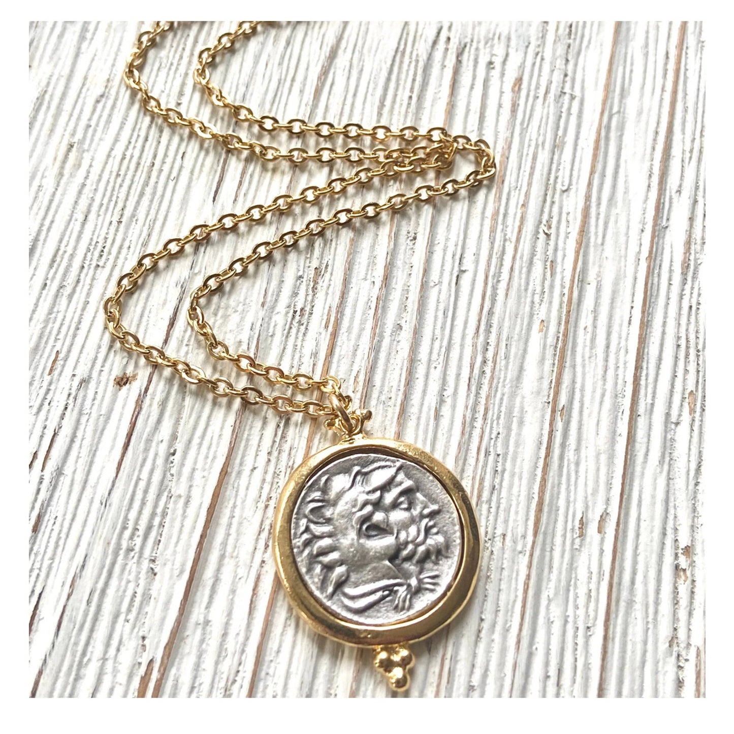 Greek horse coin necklace boutique Greece jewelry