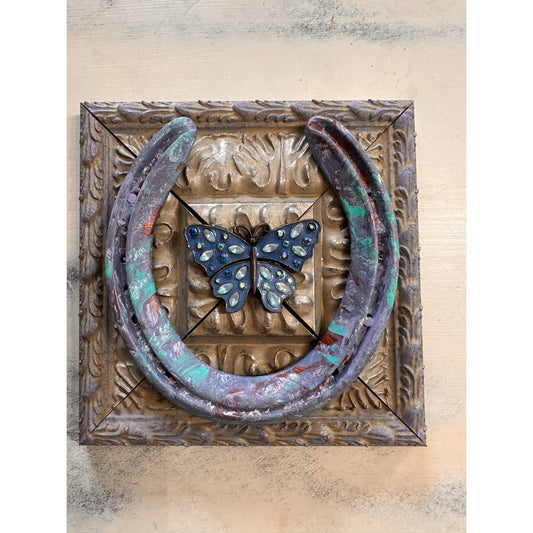 Churchill Downs Horseshoe Wall Art, Handmade Equestrian Decor, 6x6 Rustic Farmhouse Horse Decor, Kentucky Derby Gift, Painted Horseshoe