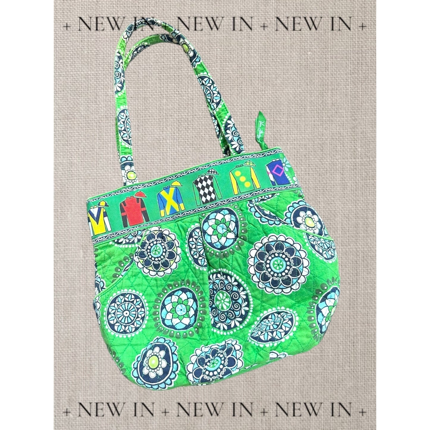 Vera Bradley upstyled with Jockey Silks motif. cotton