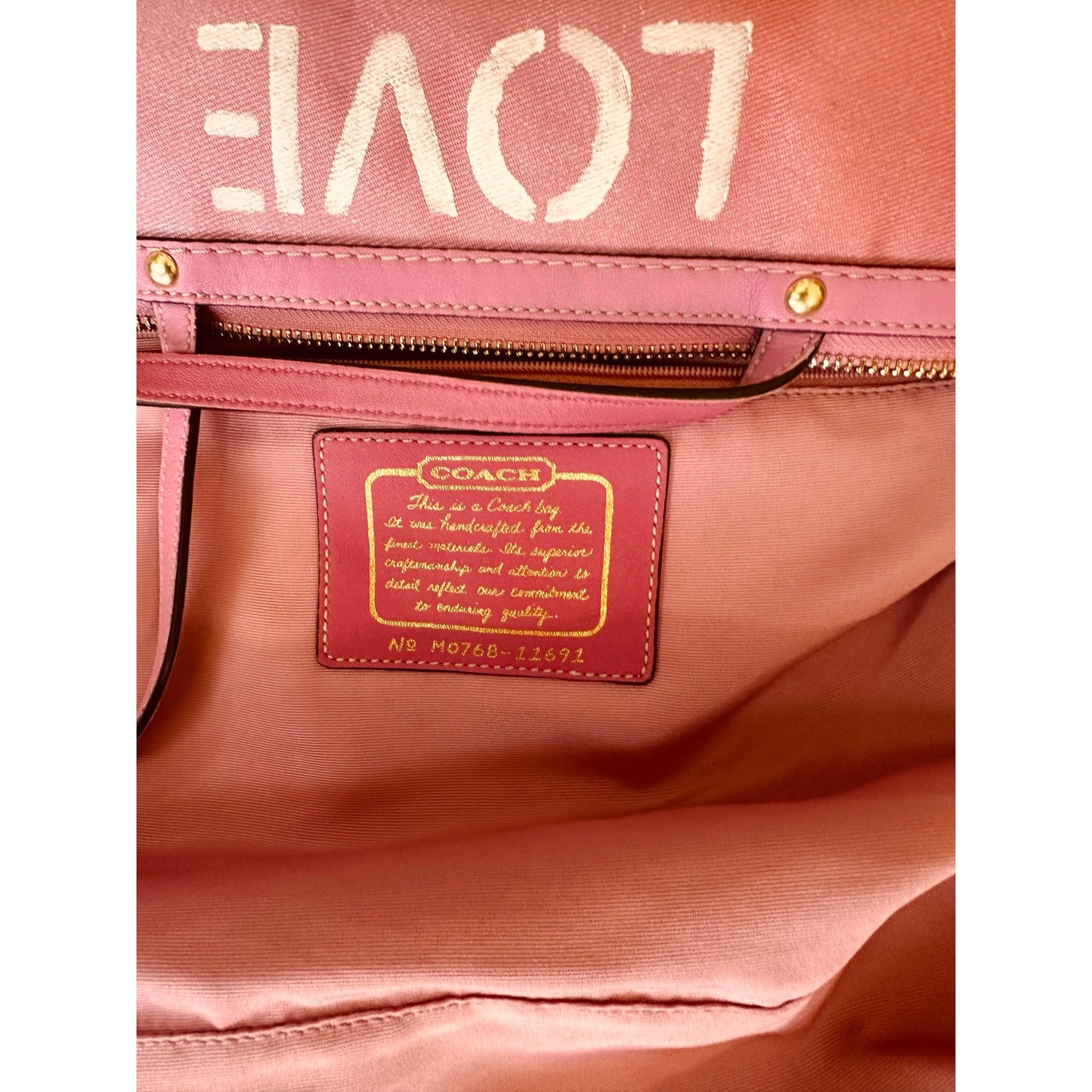 Upstyled Coach 11691 Pink Graphic Tote Hand Painted