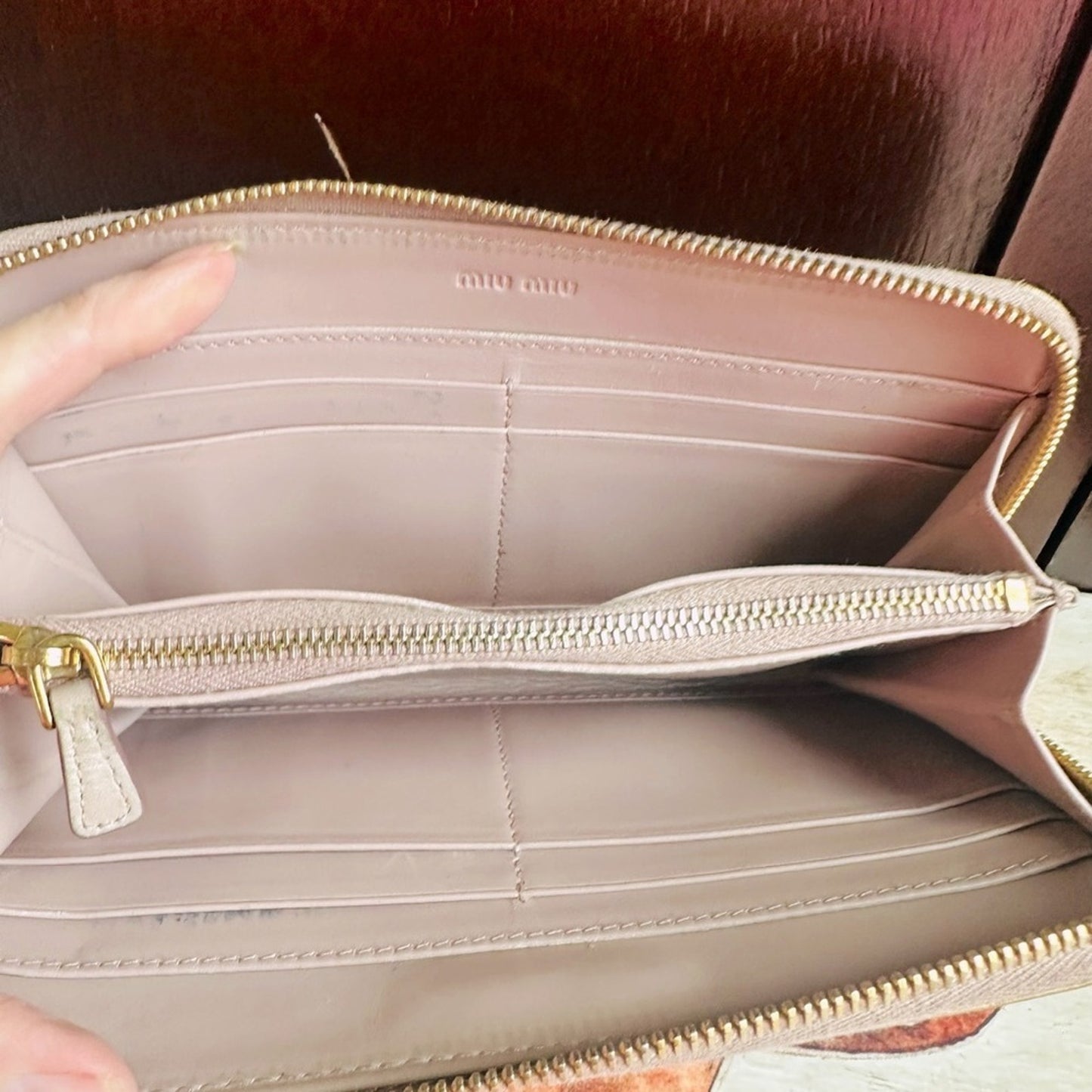 Miu Miu zip around crocodile leather wallet #194