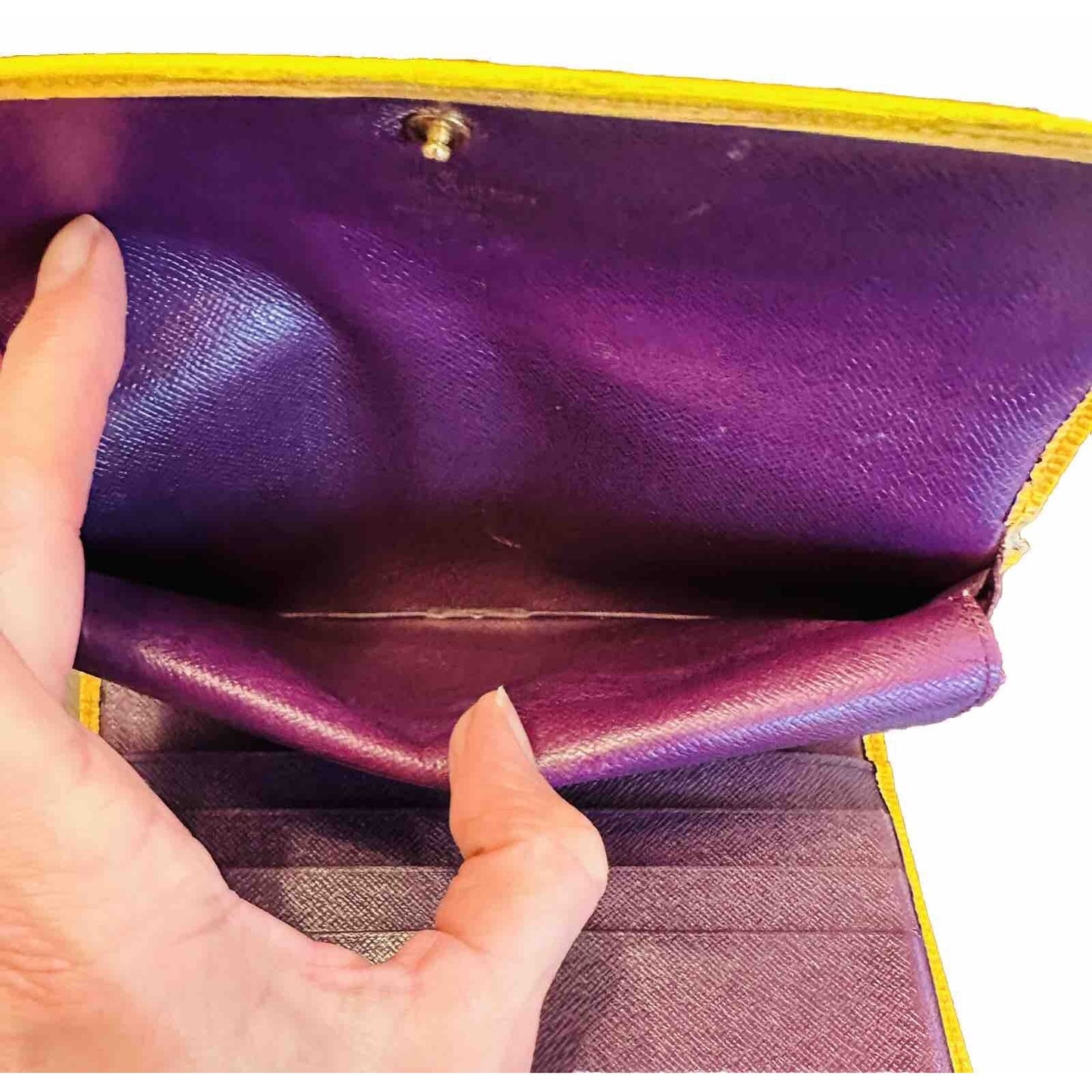 Authentic LOUIS VUITTON Epi Porte Tresor International Snap Wallet in Yellow