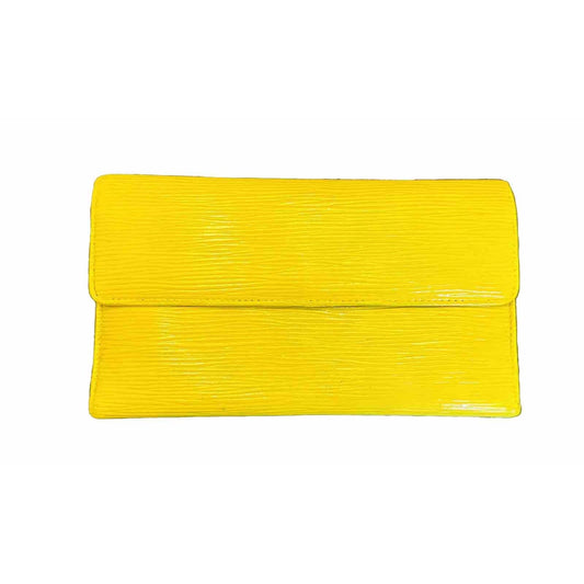 Authentic LOUIS VUITTON Epi Porte Tresor International Snap Wallet in Yellow