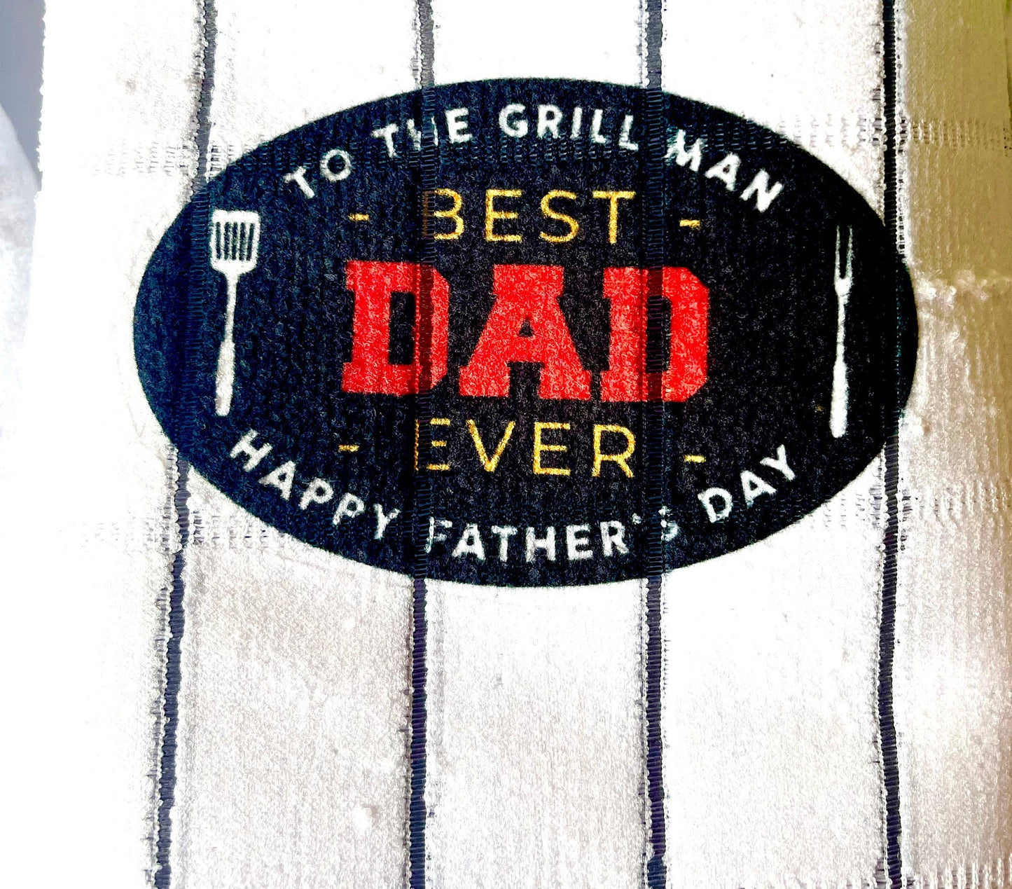 Happy Fathers Day to the best dads out there and celebrate with unique hand towels for golf, kitchen, etc