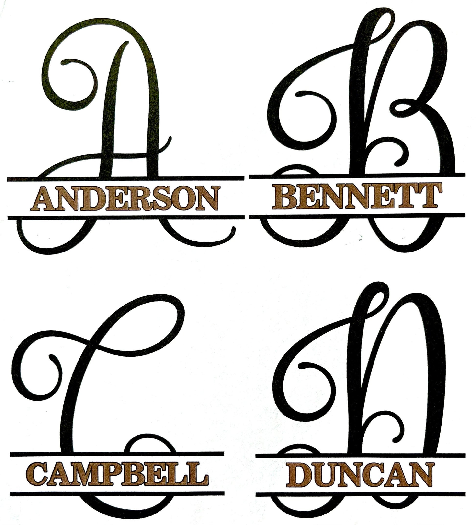 This is Black and Tooled Brown monogram that can be applied to any of the 3 pillows listed 18 x 18 cover only unless ordering insert. Letters A-D