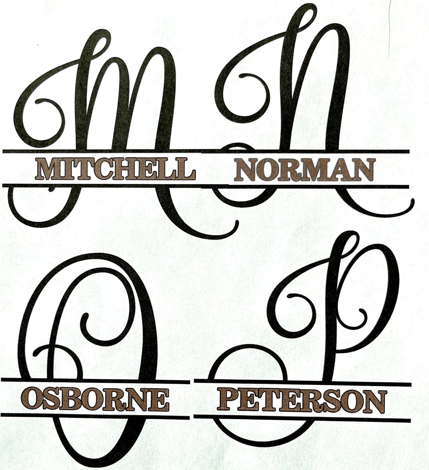 This is Black and Tooled Brown monogram that can be applied to any of the 3 pillows listed 18 x 18 cover only unless ordering insert. Letters M-P