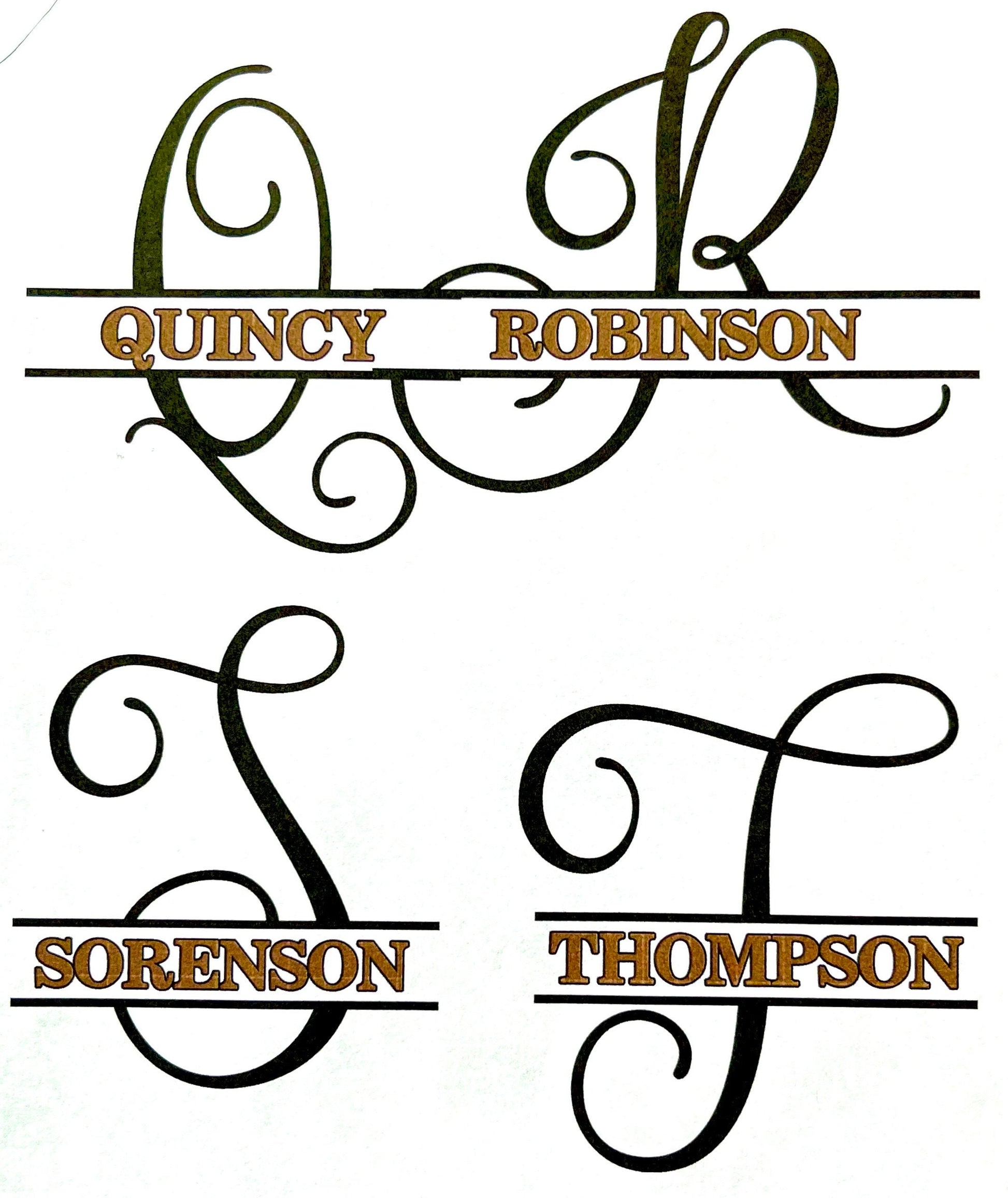 This is Black and Tooled Brown monogram that can be applied to any of the 3 pillows listed 18 x 18 cover only unless ordering insert. Letters Q-T